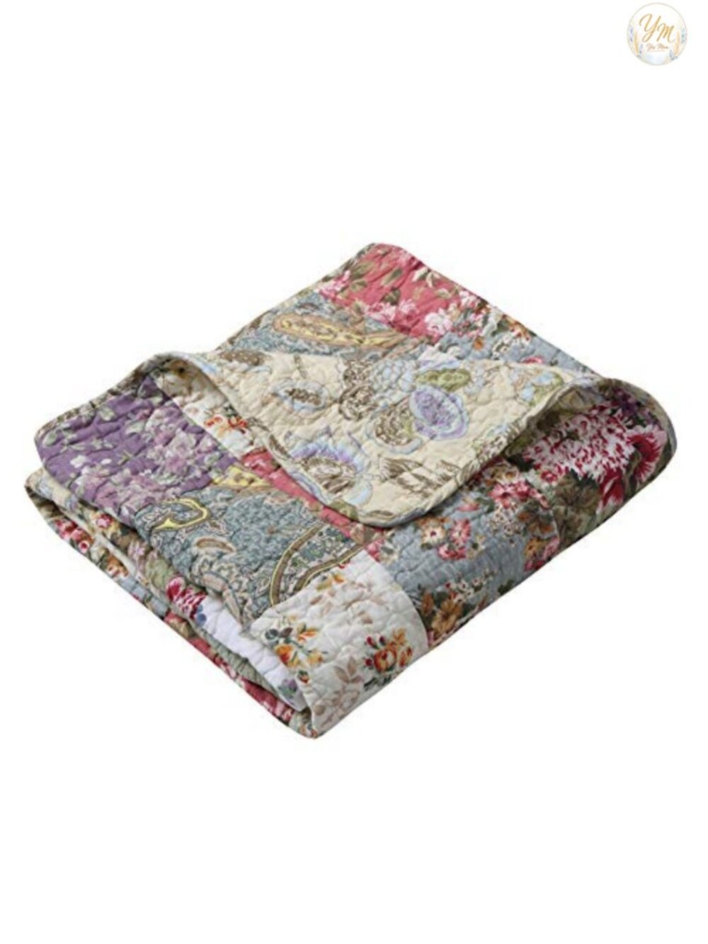 Greenland Home Blooming Prairie Quilted Patchwork Throw 100% Cotton Floral